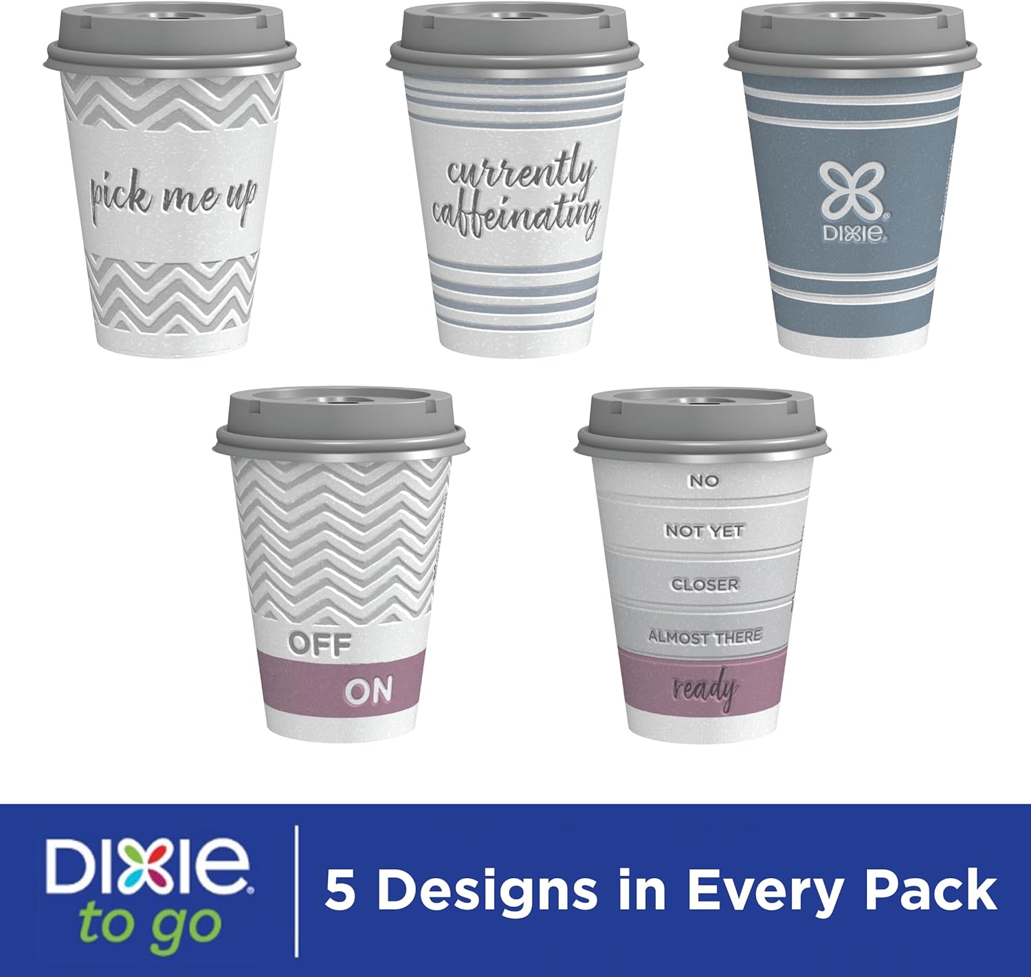 Dixie To Go Medium Paper Coffee Cups With Lids, 12 Oz, 156 Count, Disposable Cups For On-The-Go Hot Beverages
