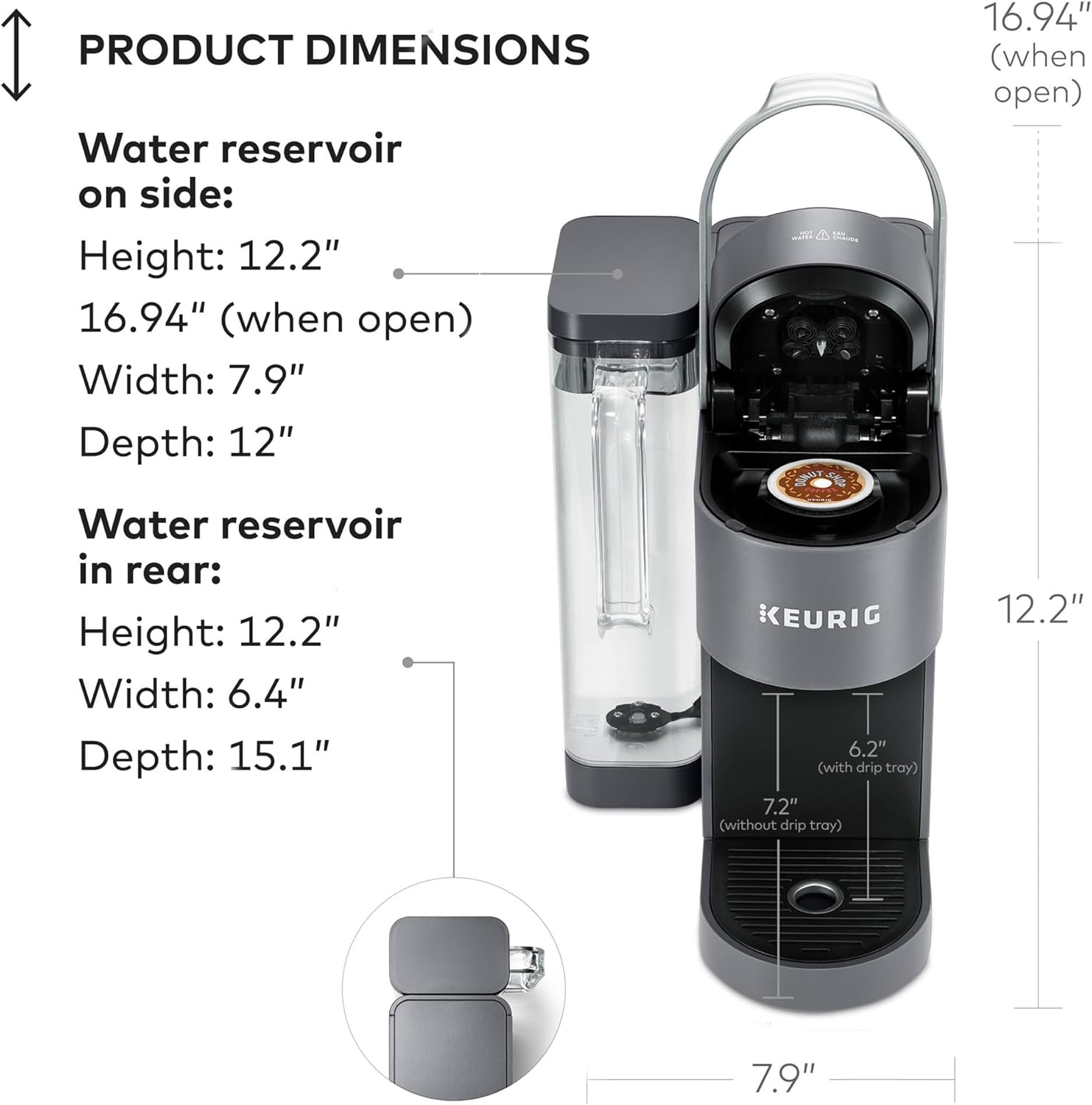 Keurig K-Supreme Single Serve K-Cup Pod Coffee Maker, MultiStream Technology, 4 Brew Sizes, 66oz Dual-Position Removable Reservoir, Black