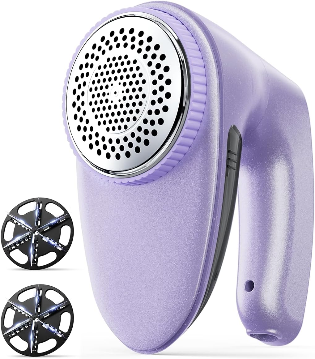Bymore Fabric Shaver, Lint Shaver, Lint Remover Defuzzer Sweater Shaver for Clothes and Furniture(6-Leaf Blades,65mm Mesh,2 Blades Extra)