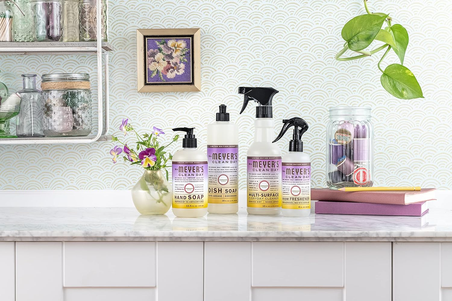 MRS. MEYER'S CLEAN DAY Liquid Dish Soap, Biodegradable Formula, Basil, 16 fl. oz - Pack of 3