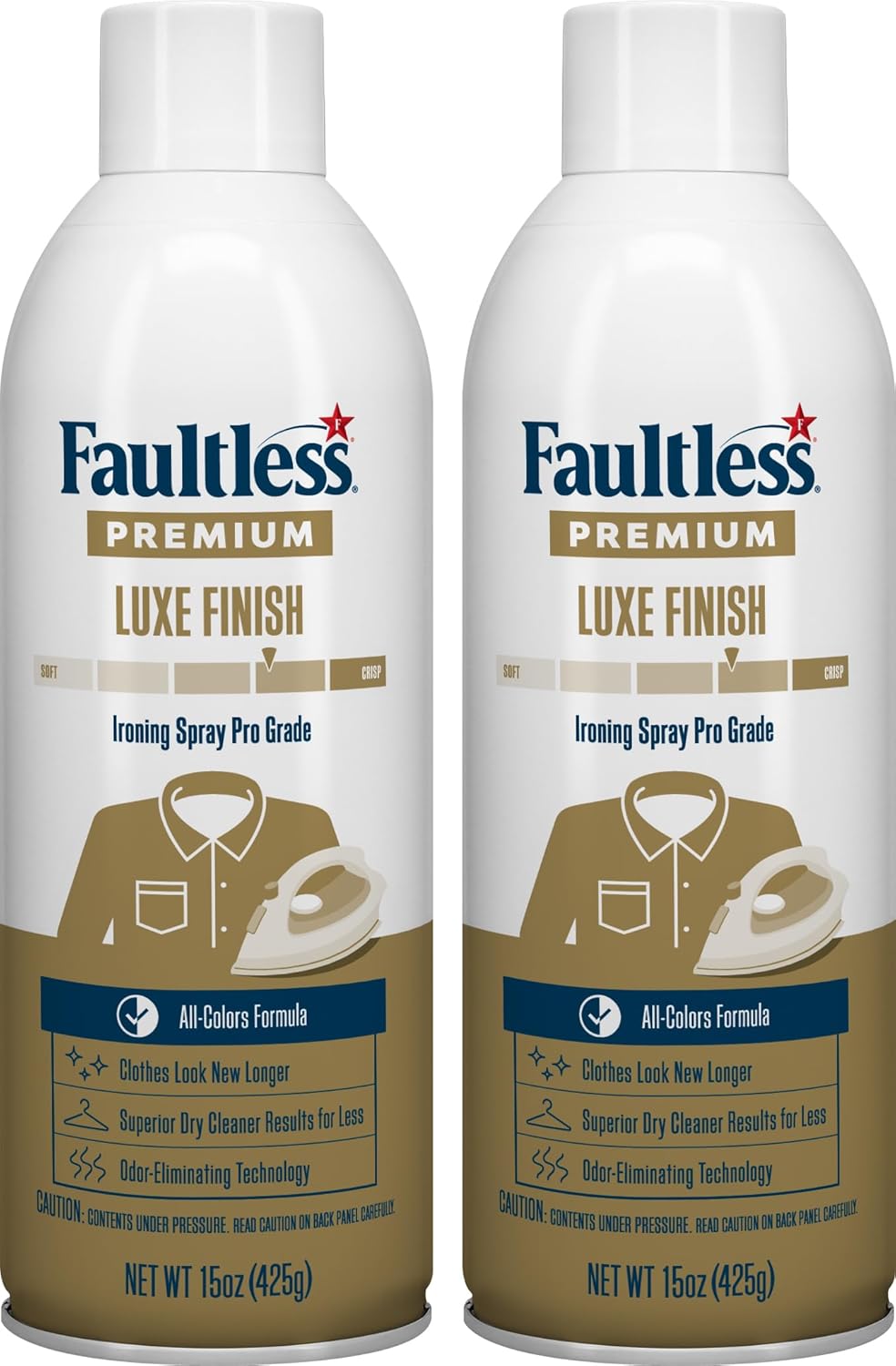 Faultless Premium Luxe Spray Starch (20 Oz, 4 Pack) Spray Starch for Ironing that Makes Your Clothes New Again, Use as a Spray on Starch that Reduces Ironing Time with No Flaking, Sticking or Clogging