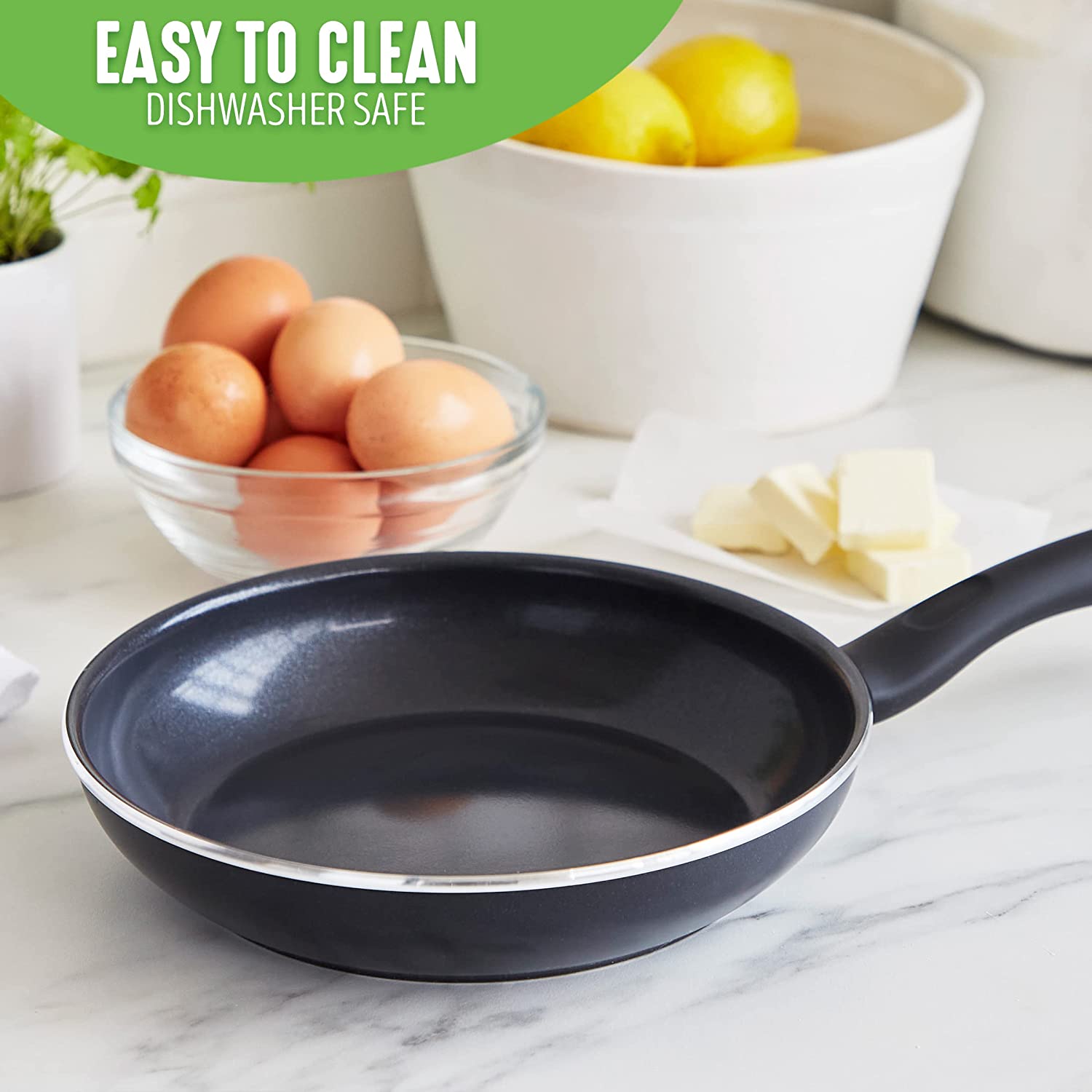 Ceramic non-stick 12-piece pan set