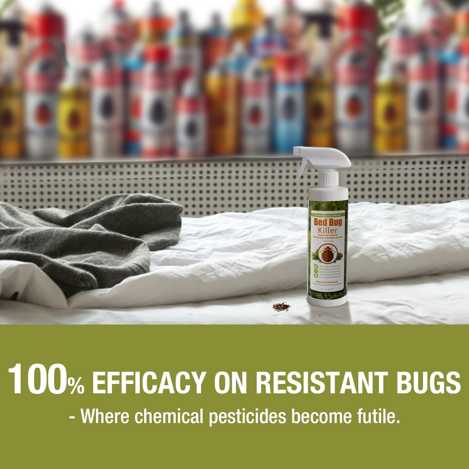 Bed Bug Killer 16 oz EcoVenger by EcoRaider, 100% Kill Efficacy, Bedbugs & Mites, Eggs & The Resistant, Lasting Protection, USDA BIO-Certified, Plant Extract Based & Non-Toxic, Child & Pet Safe