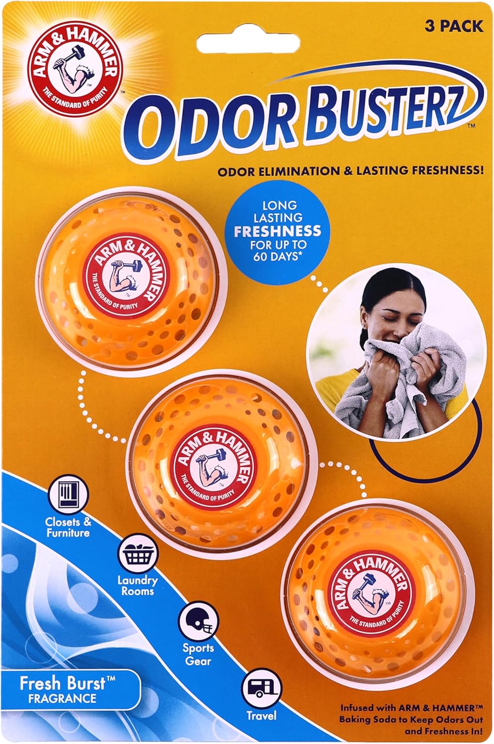 Arm & Hammer Odor Busterz Balls for Long Lasting Freshness, 6 Pack - Deodorizer, Carpet Fresh, Odor Remover, Pet Fresh