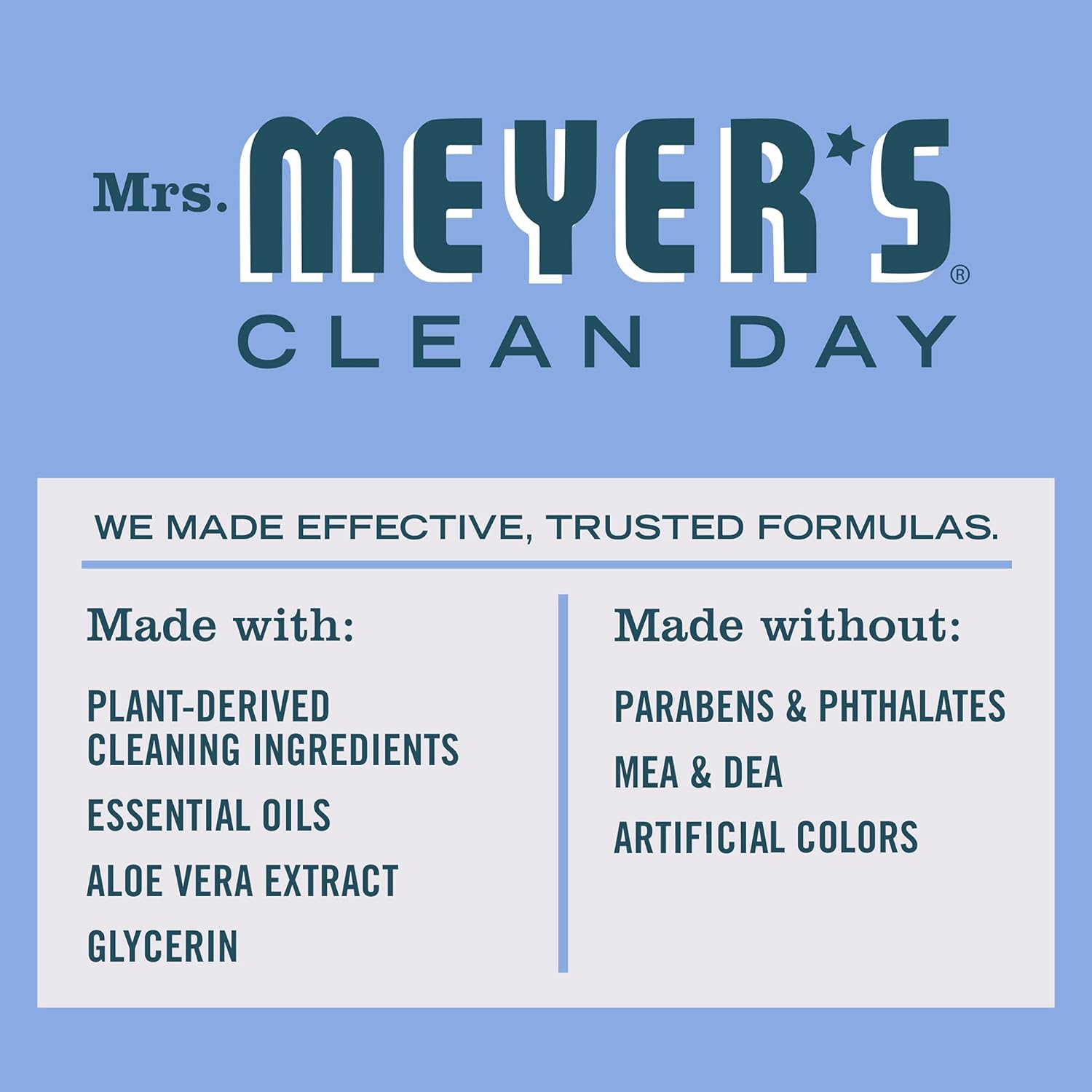 MRS. MEYER'S CLEAN DAY Liquid Dish Soap, Biodegradable Formula, Basil, 16 fl. oz - Pack of 3