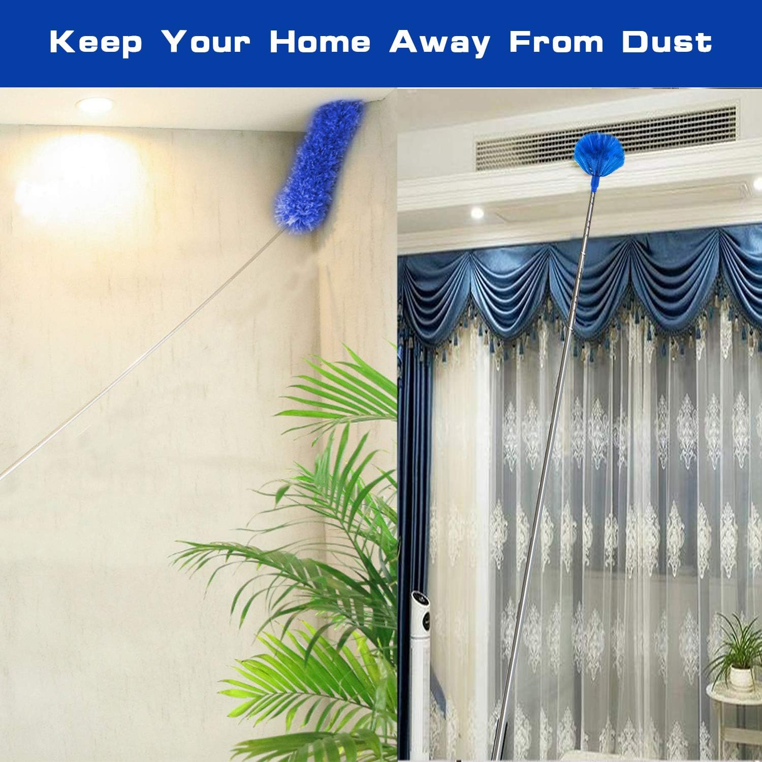 Microfibre Duster for high Ceilings, Duster for Cleaning Fan Cobweb, 100