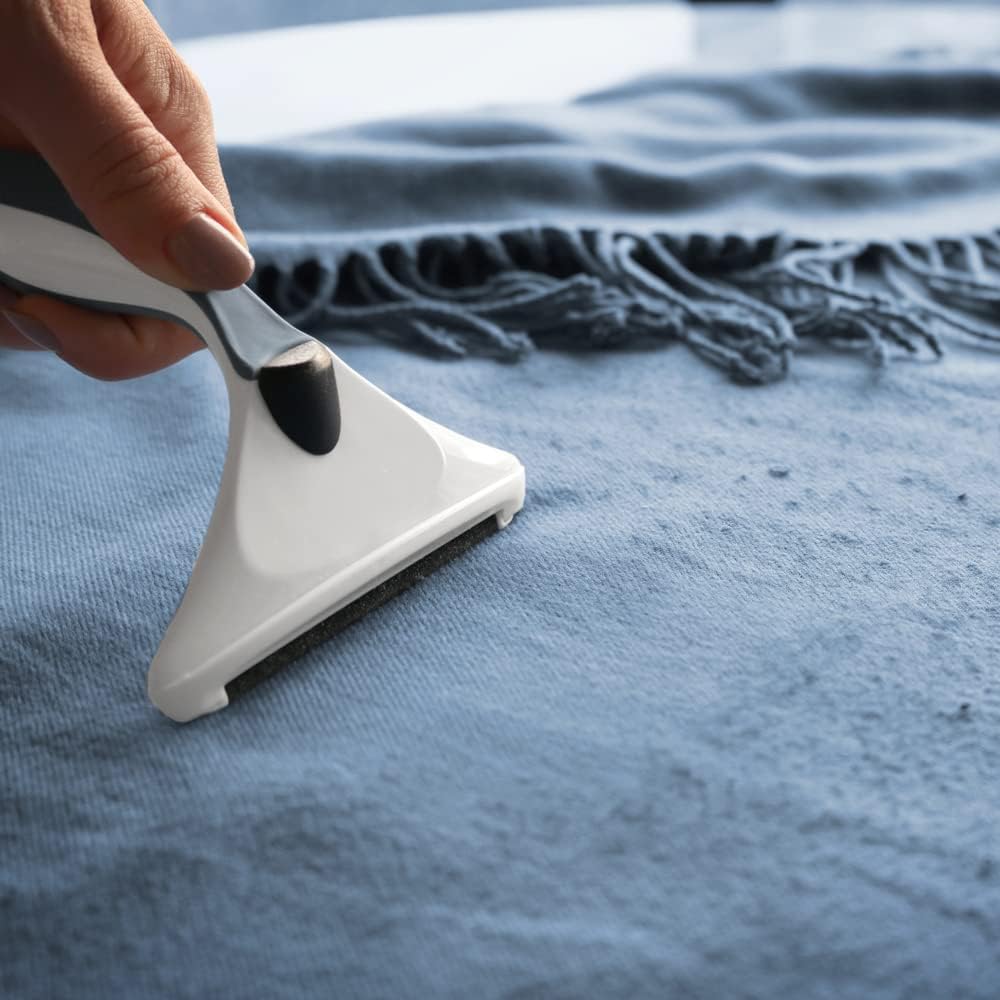 GLEENER Battery-Free Fabric Shaver & Lint Brush | Ultimate Fuzz Remover | Adjustable Depiller Lint Remover for Clothing & Furniture (Slate Blue)
