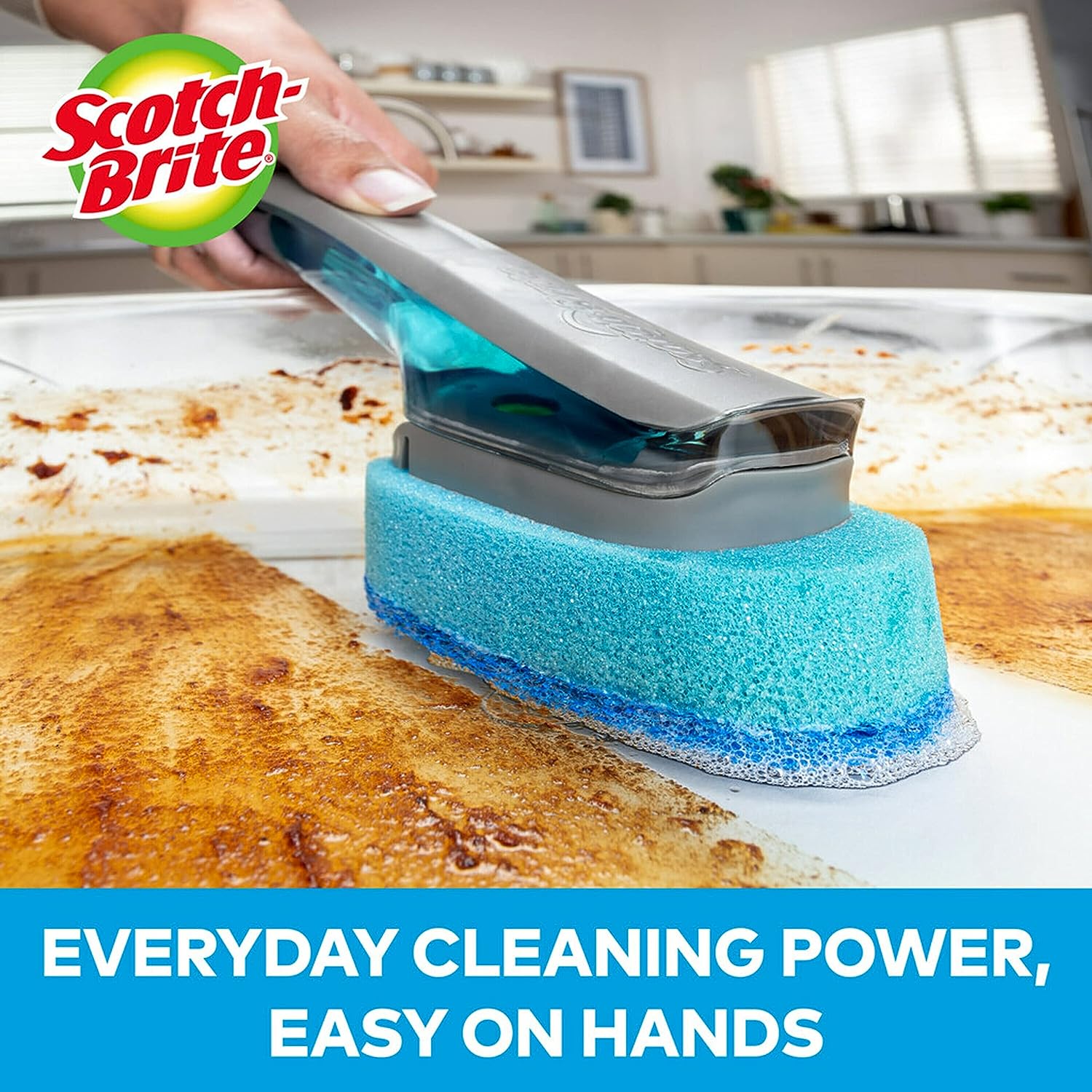 Scotch-Brite Zero Scratch Non-Scratch Scrub Sponges, Sponges for Cleaning Kitchen, Bathroom, and Household, Non-Scratch Sponges Safe for Non-Stick Cookware, 6 Scrubbing Sponges