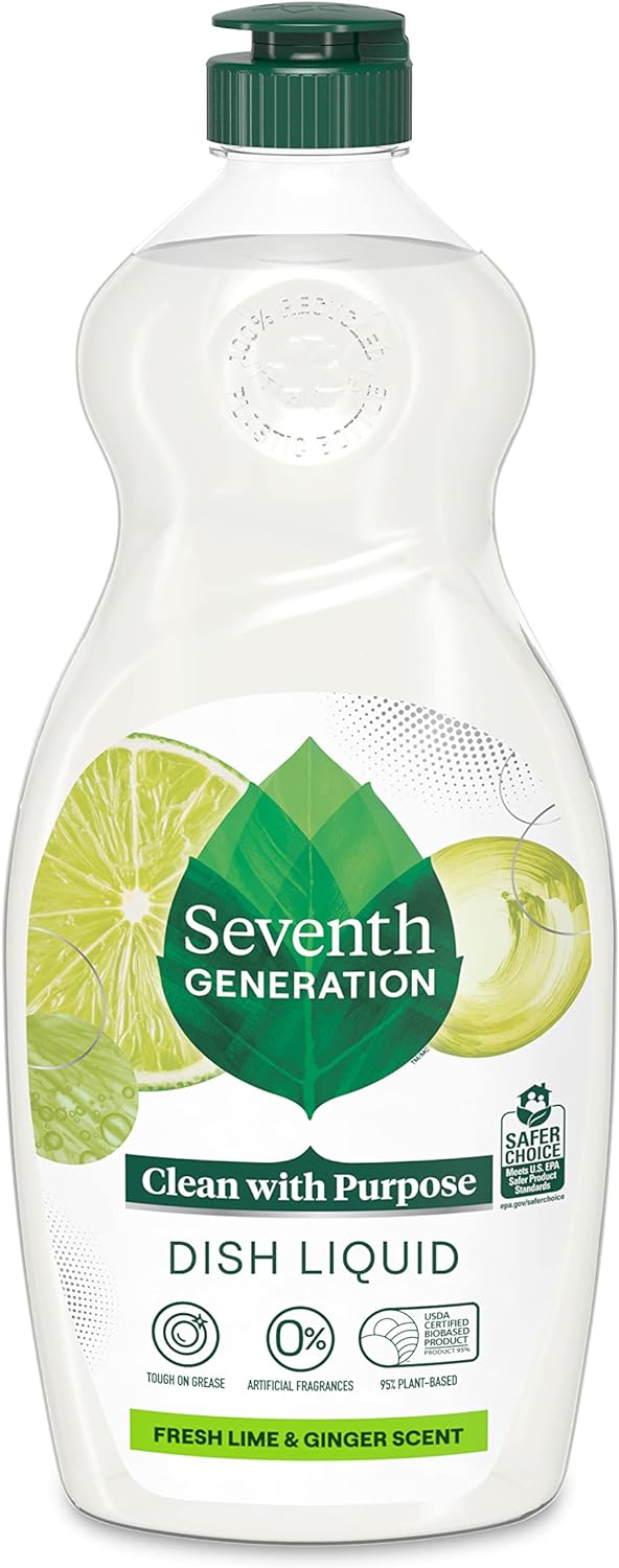 Seventh Generation Dish Liquid Soap Free & Clear liquid soap Pack of 6 Dishwashing Soap Dish Soap for sensitive skin 19 oz