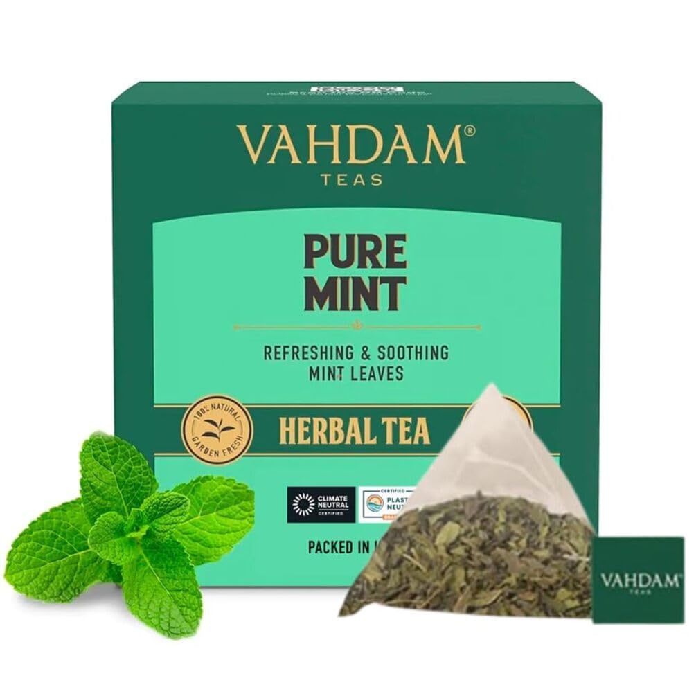 VAHDAM, Organic Turmeric Ginger Herbal Tea Bags (100 Pyramid Tea Bags) Caffeine Free, Non GMO, Gluten Free | 100% Pure Herbal Blend - Savory & Spicy | Plant-Based Tea Bags | Resealable Ziplock Pouch