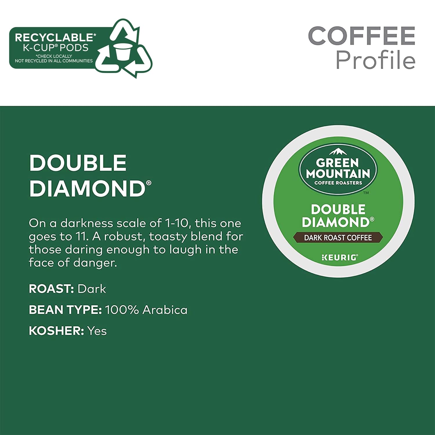 Green Mountain Coffee Roasters Dark Magic Keurig Single-Serve K-Cup Pods, Dark Roast Coffee, 72 Count (6 Packs of 12)