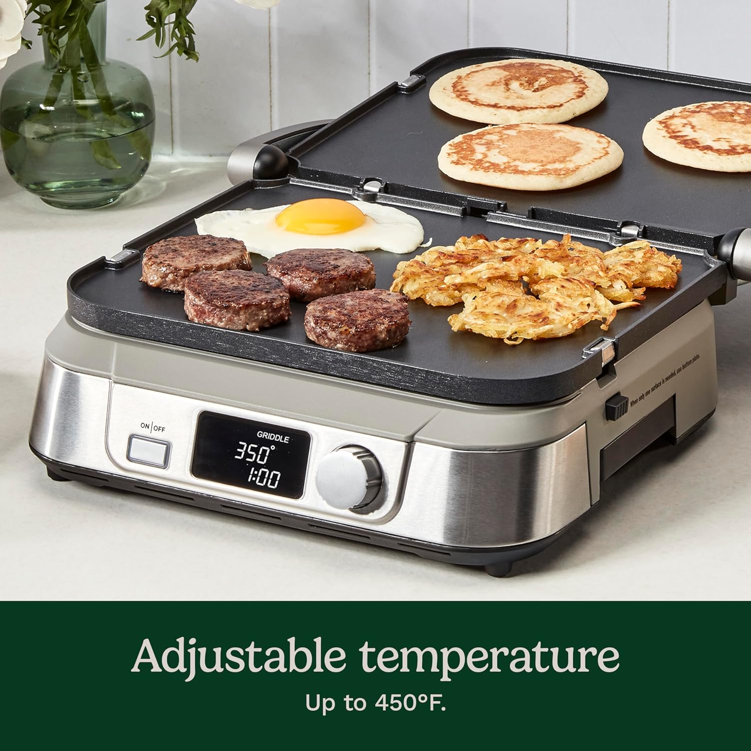 Cuisinart Panini Press, Stainless Steel Griddler, Sandwich Maker & More, 5-IN-1, GR-4NP1