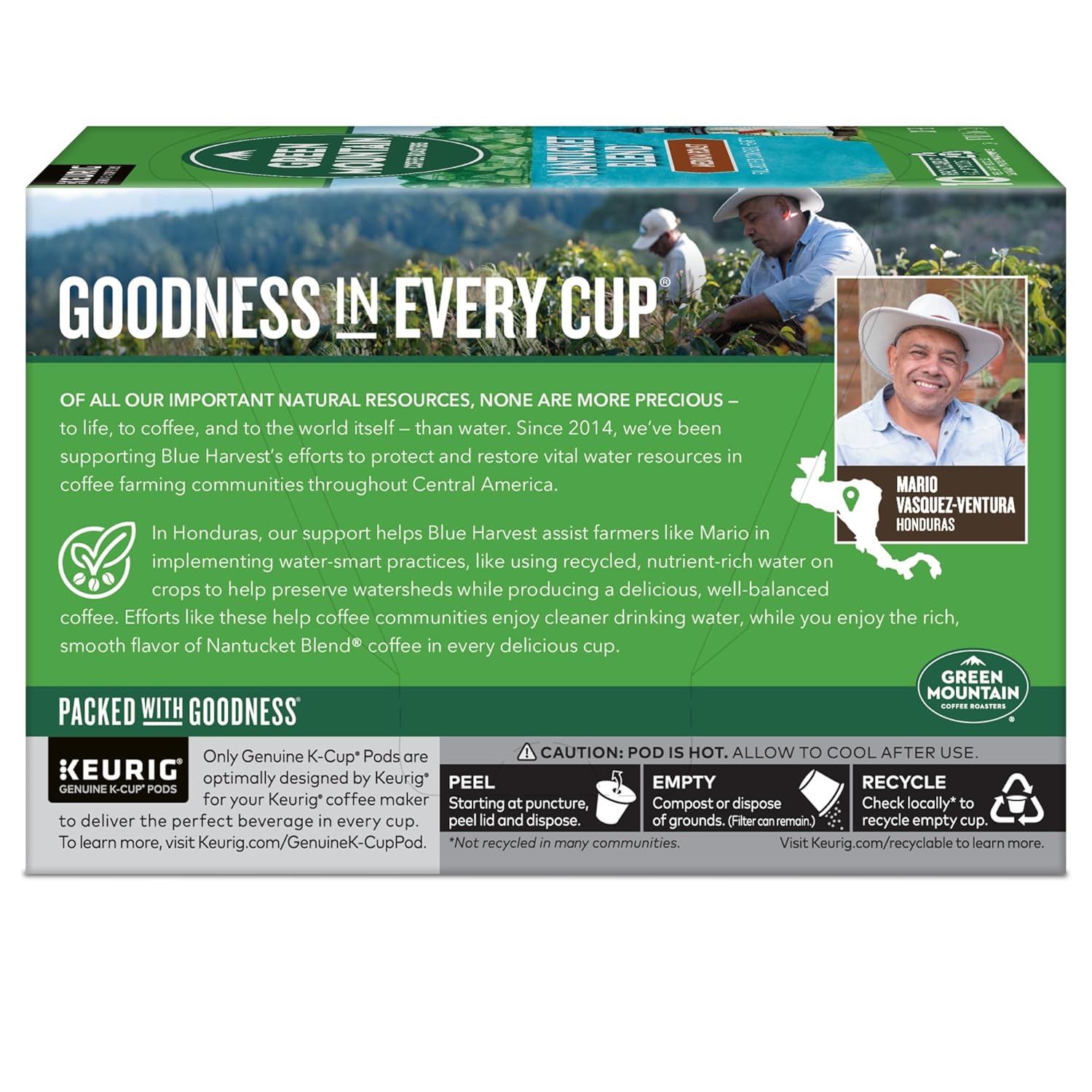 Green Mountain Coffee Roasters Half Caff Keurig Single-Serve K-Cup pods, Medium Roast Coffee, 72 Count (6 Packs of 12)