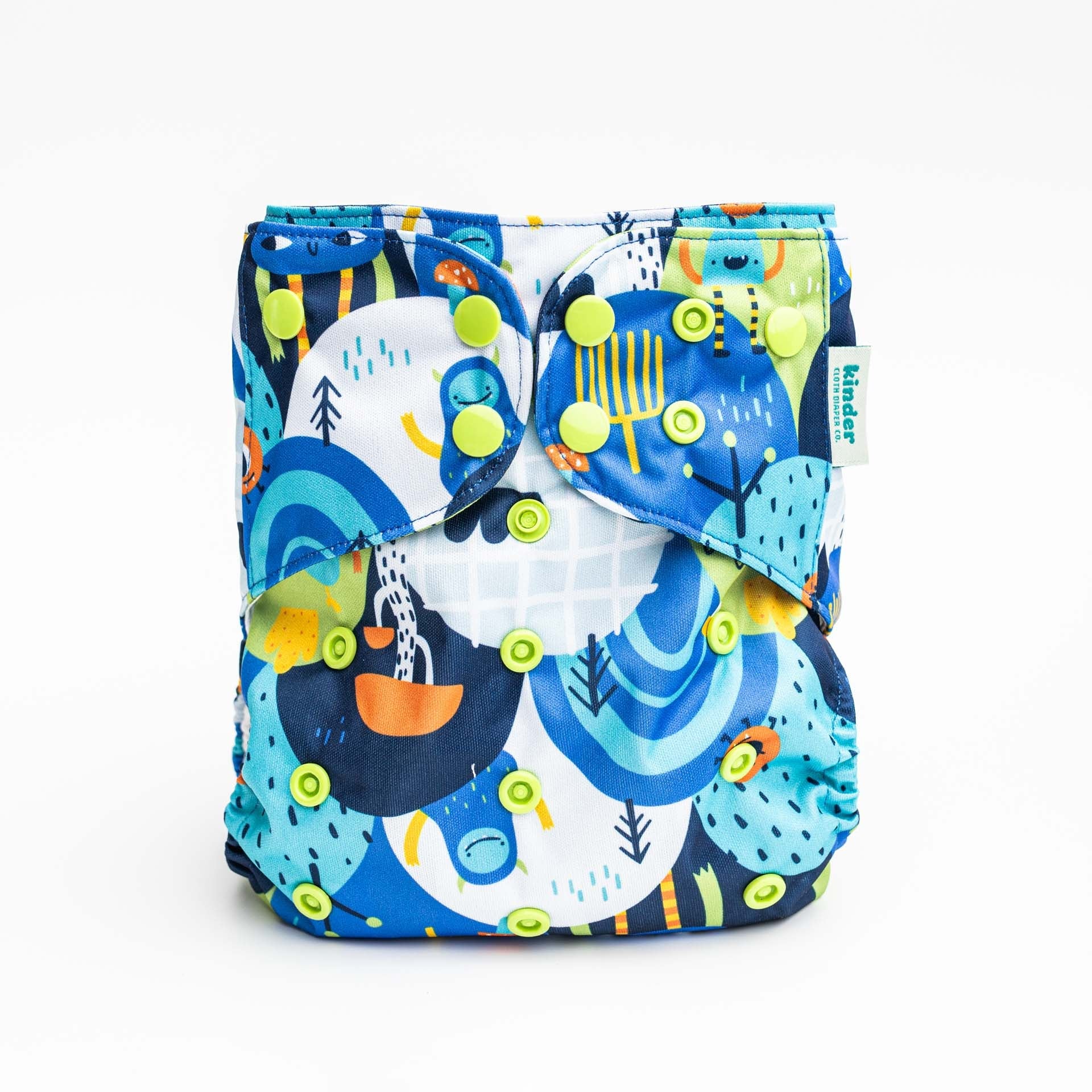 Kinder Cloth Diaper Co. Patterned Basics Pocket Cloth Diaper with Athletic Wicking Jersey