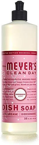 MRS. MEYER'S CLEAN DAY Liquid Dish Soap, Biodegradable Formula, Basil, 16 fl. oz - Pack of 3