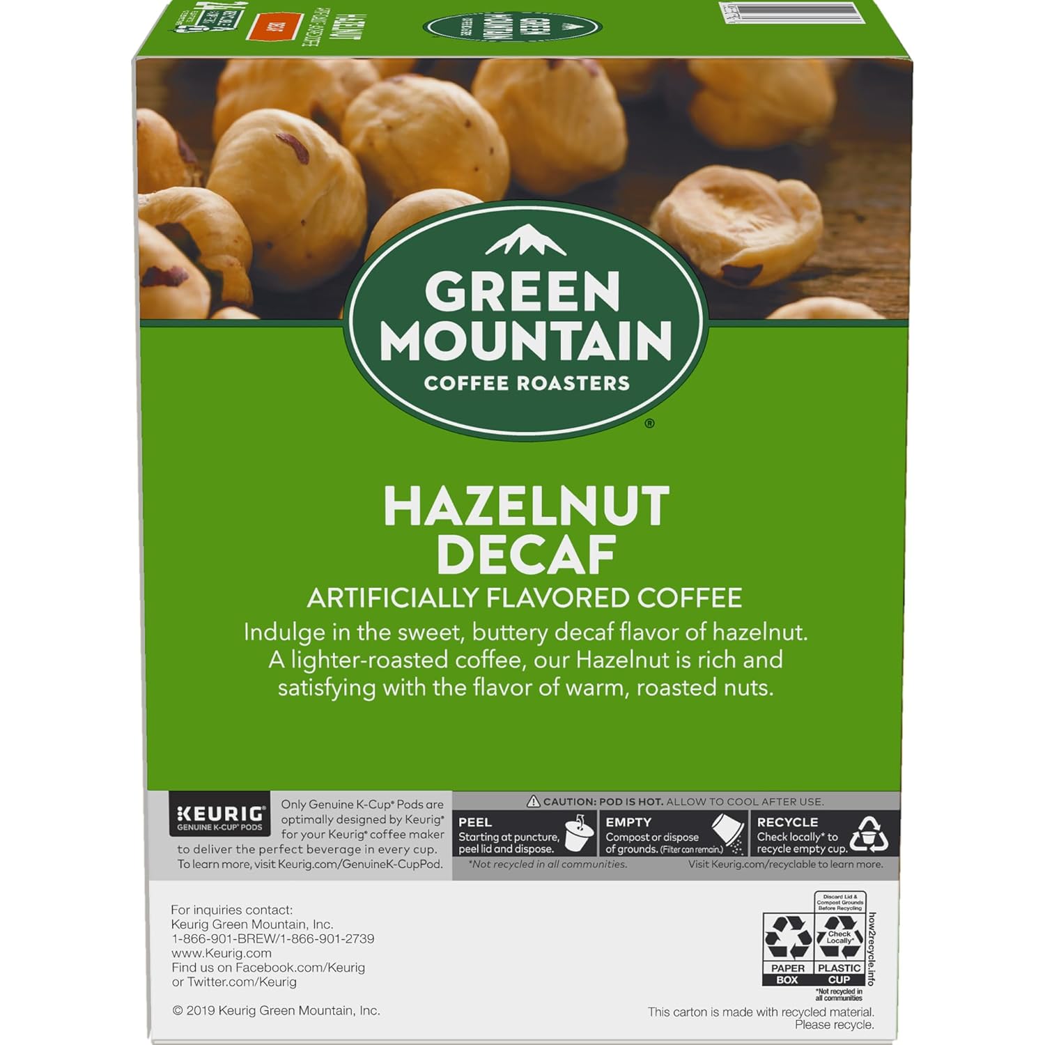 Green Mountain Coffee Roasters Caramel Vanilla Cream Keurig Single-Serve K-Cup pods, Light Roast Coffee, 72 Count (6 Packs of 12)