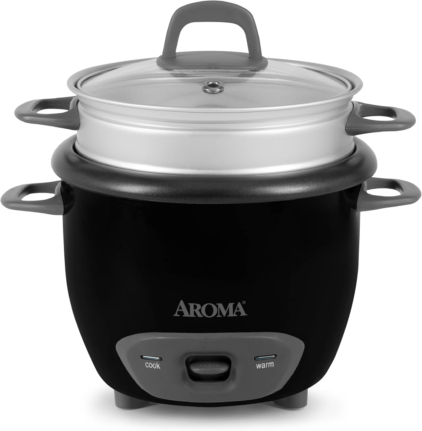 Aroma Housewares 6-Cup (Cooked) (3-Cup Uncooked) Pot Style Rice Cooker and Food Steamer (ARC-743-1NG), White