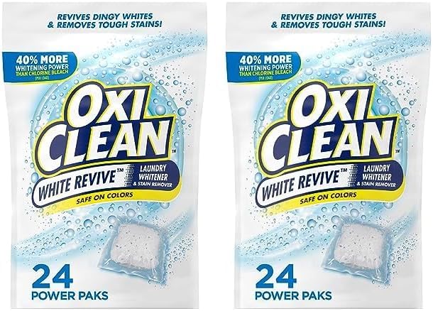 OxiClean White Revive Laundry Whitener and Stain Remover Power Paks, 24 Count
