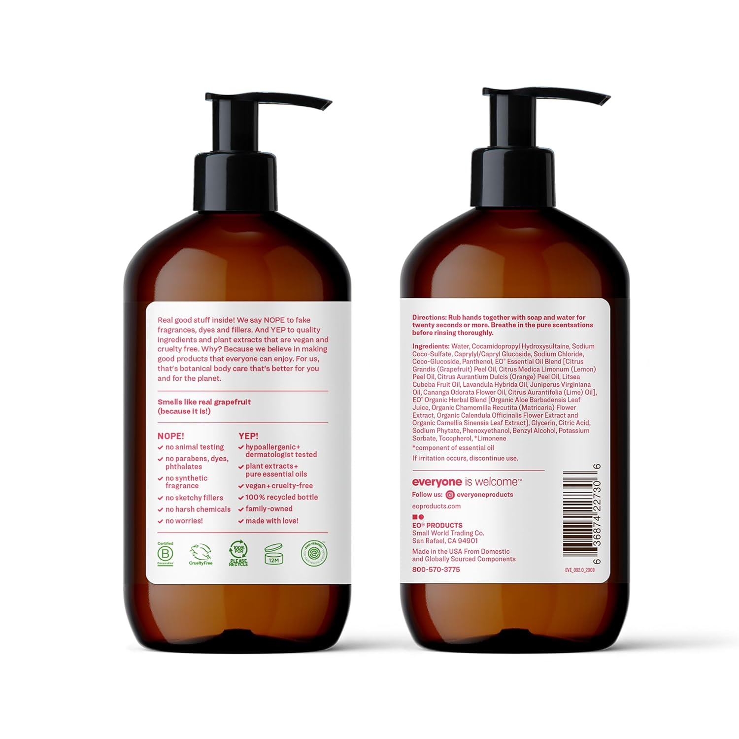 Everyone Liquid Hand Soap, 12.75 Ounce (Pack of 3), Meyer Lemon and Mandarin, Plant-Based Cleanser with Pure Essential Oils