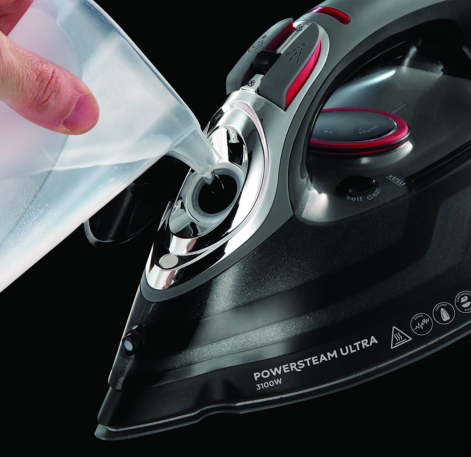 Professional Clothes Iron - 2600 W, Ceramic Soleplate, 210g Steam Boost, Self-Cleaning Function, White and Blue - 20562-56