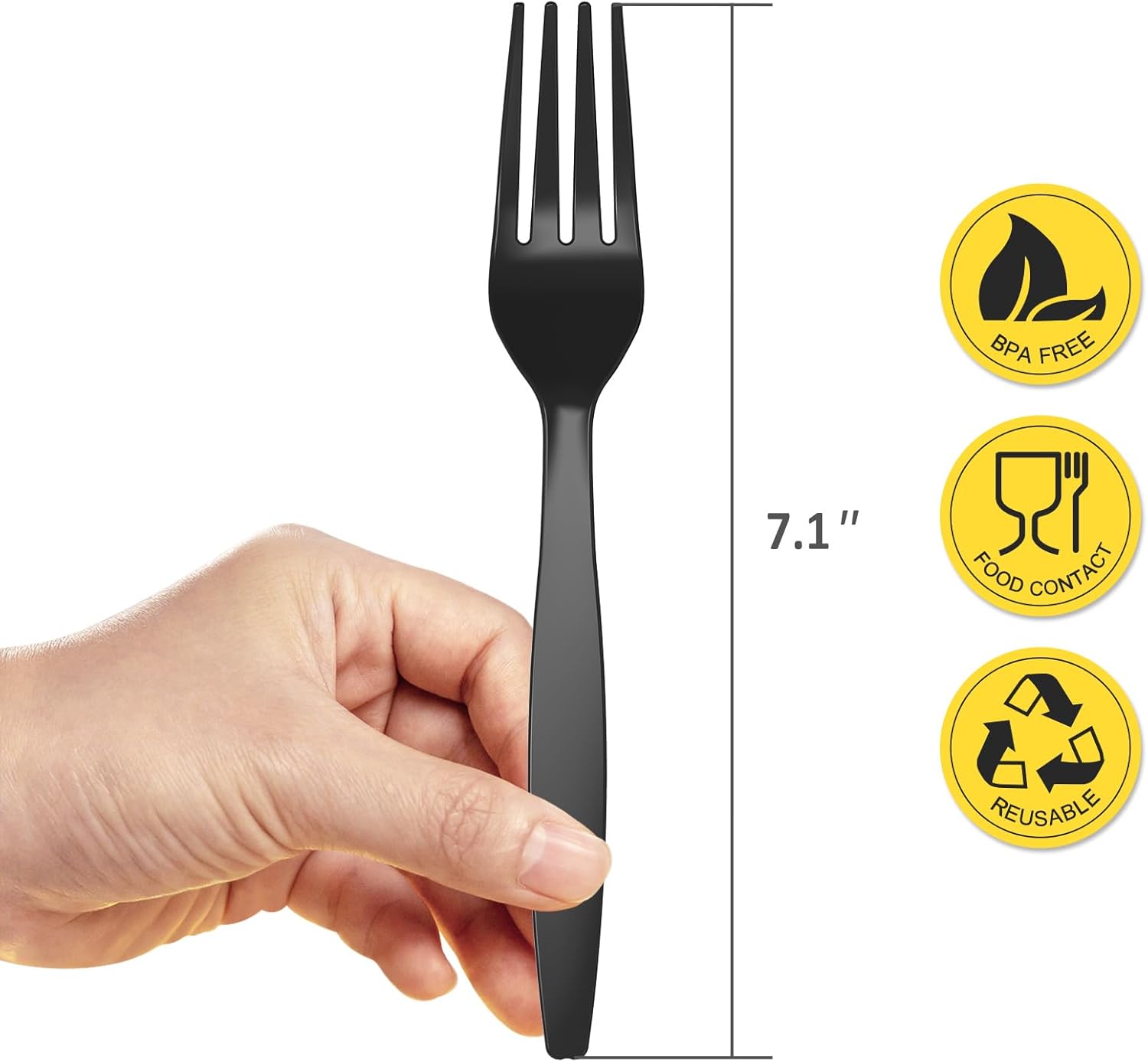 POSATE Heavy Weight Plastic Forks, Clear Disposable, 100 Count