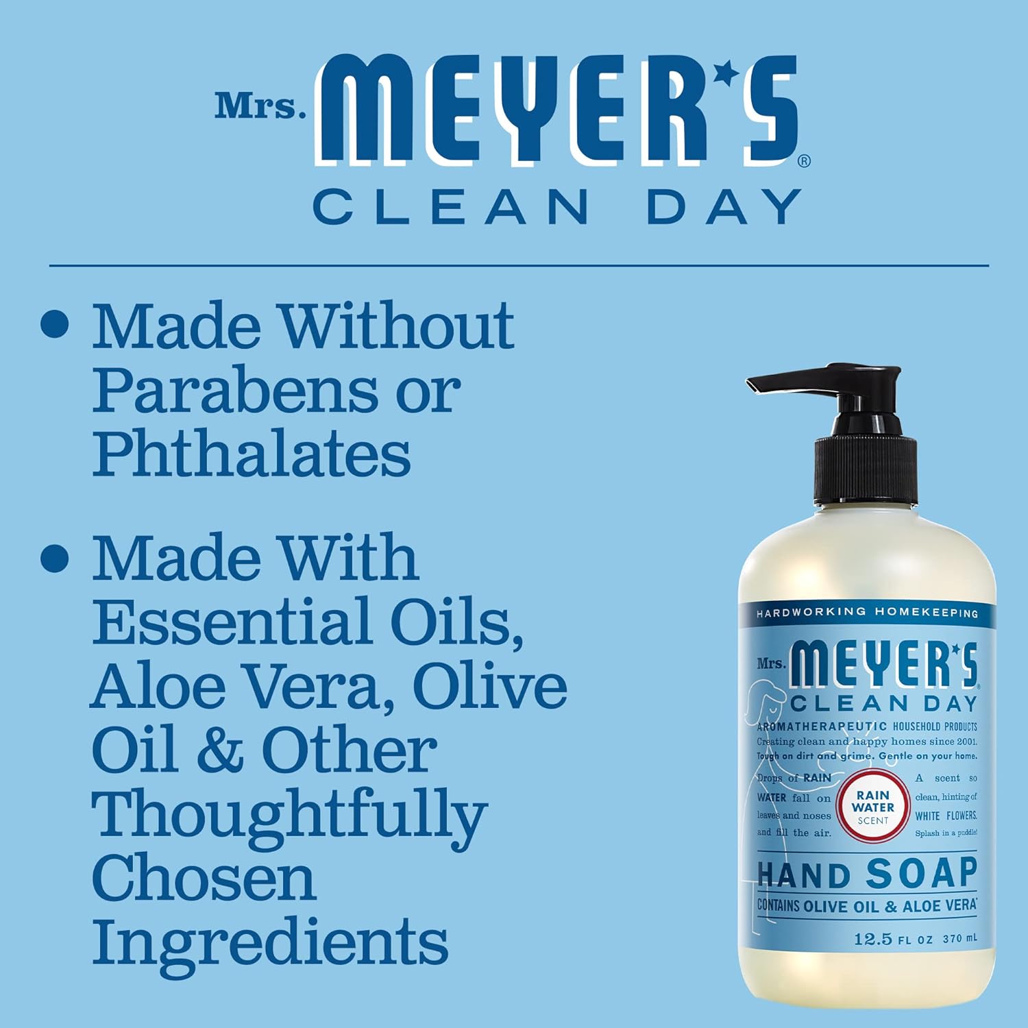 MRS. MEYER'S CLEAN DAY Liquid Hand Soap Refill, Rainwater, 33 OZ