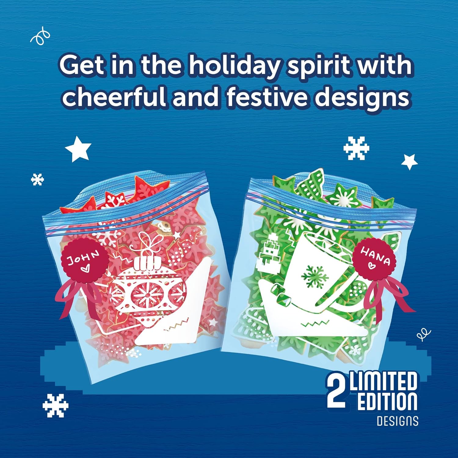 Ziploc Gallon Food Storage Freezer Bags, Stay Open Design with Stand-Up Bottom, Easy to Fill, 60 Count