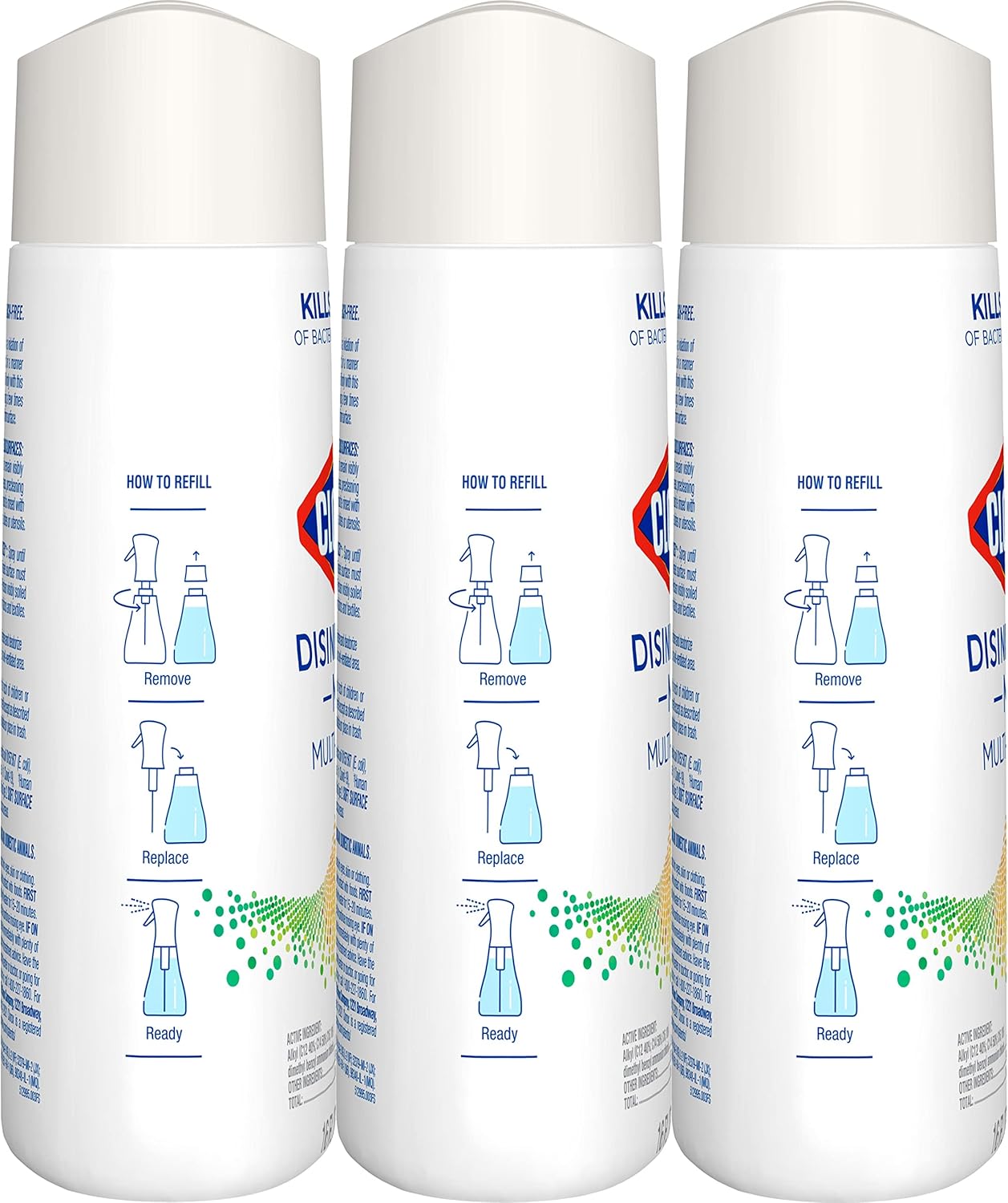 Clorox Disinfecting Mist, Lemon and Orange Blossom, Household Essentials, 1 Spray Bottle and 1 Refill, 16 Fl Oz Each