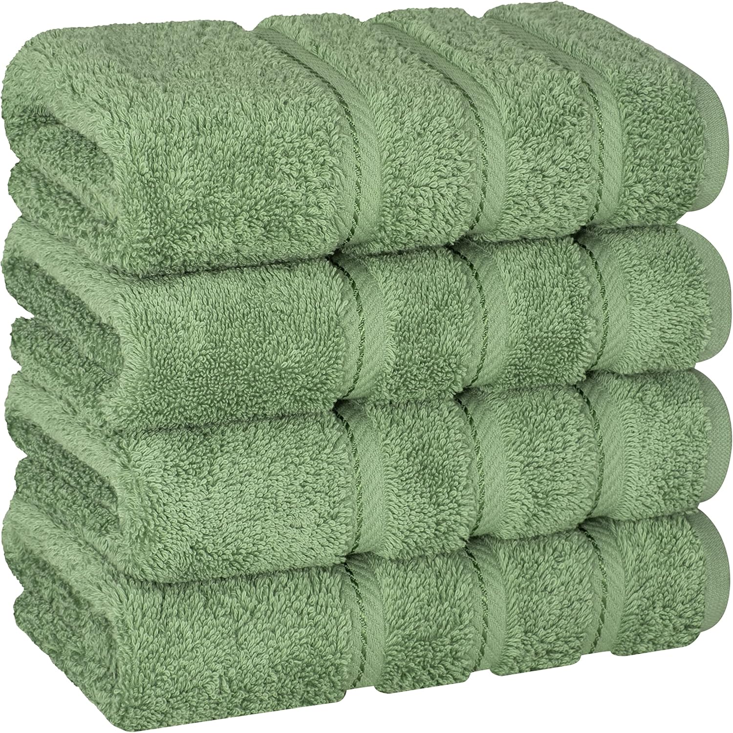 American Soft Linen Luxury 6 Piece Towel Set, 2 Bath Towels 2 Hand Towels 2 Washcloths, 100% Cotton Turkish Towels for Bathroom, Light Grey Towel Sets