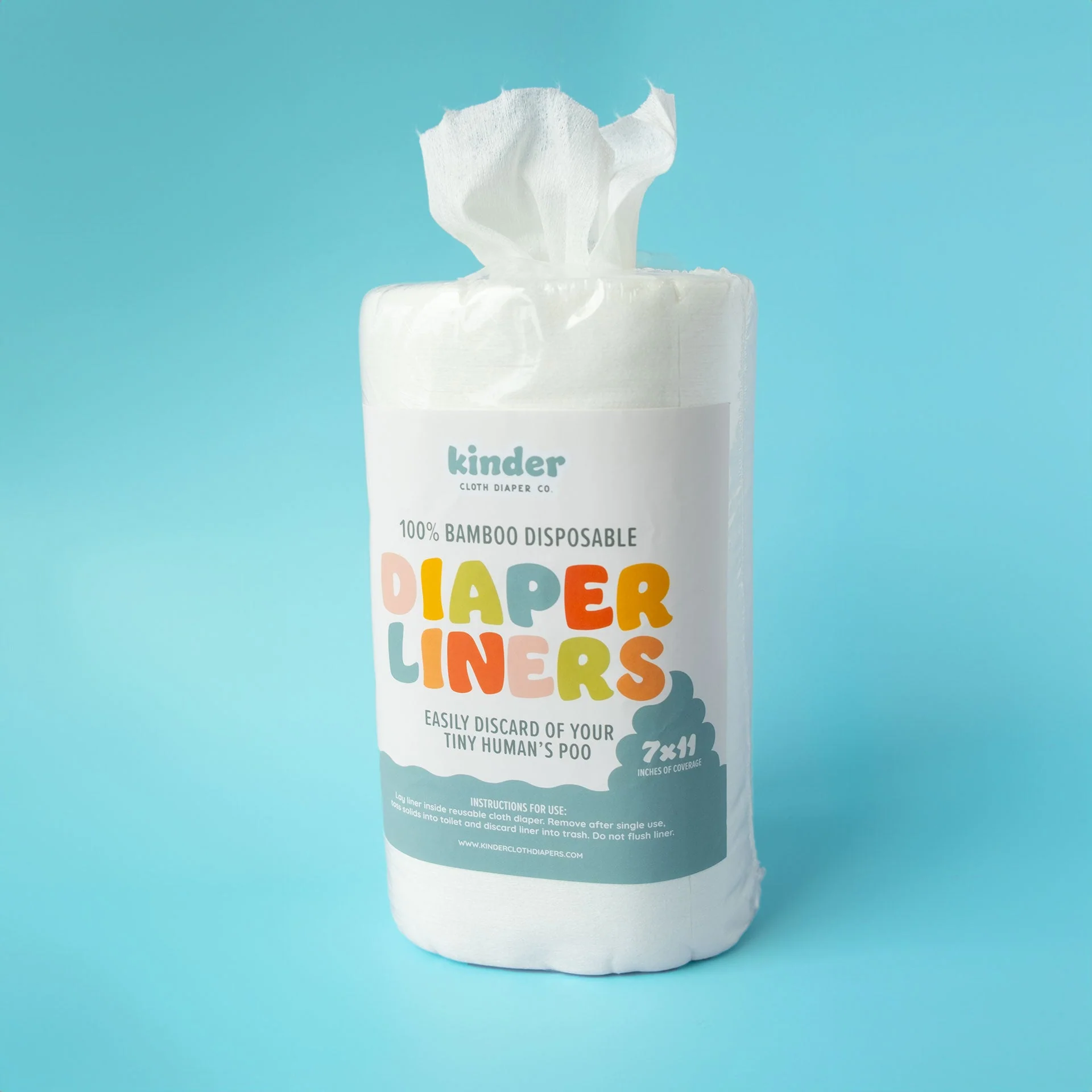 Kinder Cloth Diaper Co. Disposable Bamboo Diaper Liners (Roll of 100)
