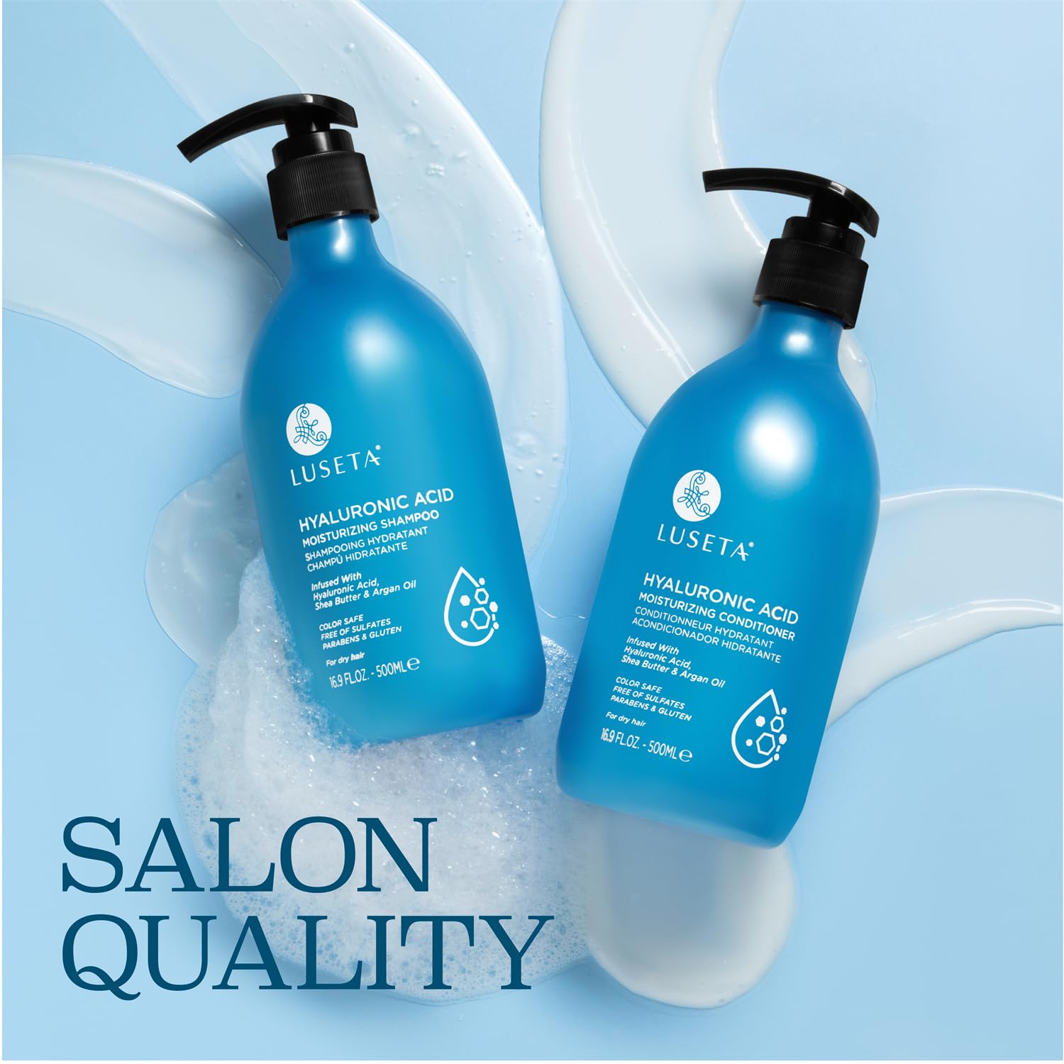 Luseta Biotin Shampoo and Conditioner for HairGrowth - Thickening Shampoo for Thinning Hair andHair Loss - Infused with Argan Oil to Repair DamagedDry Hair - Sulfate Free Paraben Free-2 x 16.9 fl oz