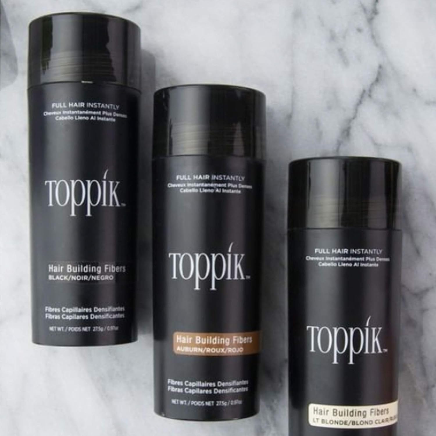 Toppik Hair Building Fibers, 12g Fill In Fine or Thinning Hair Instantly Thicker, Fuller Looking Hair 9 Shades for Men & Women