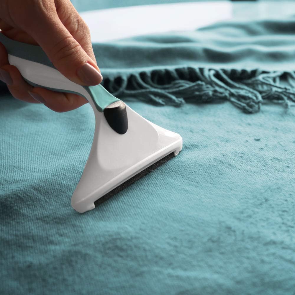 GLEENER Battery-Free Fabric Shaver & Lint Brush | Ultimate Fuzz Remover | Adjustable Depiller Lint Remover for Clothing & Furniture (Slate Blue)