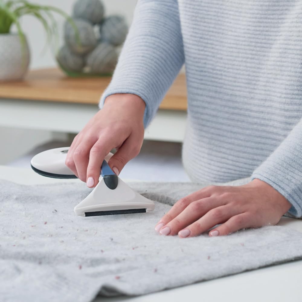 GLEENER Battery-Free Fabric Shaver & Lint Brush | Ultimate Fuzz Remover | Adjustable Depiller Lint Remover for Clothing & Furniture (Slate Blue)