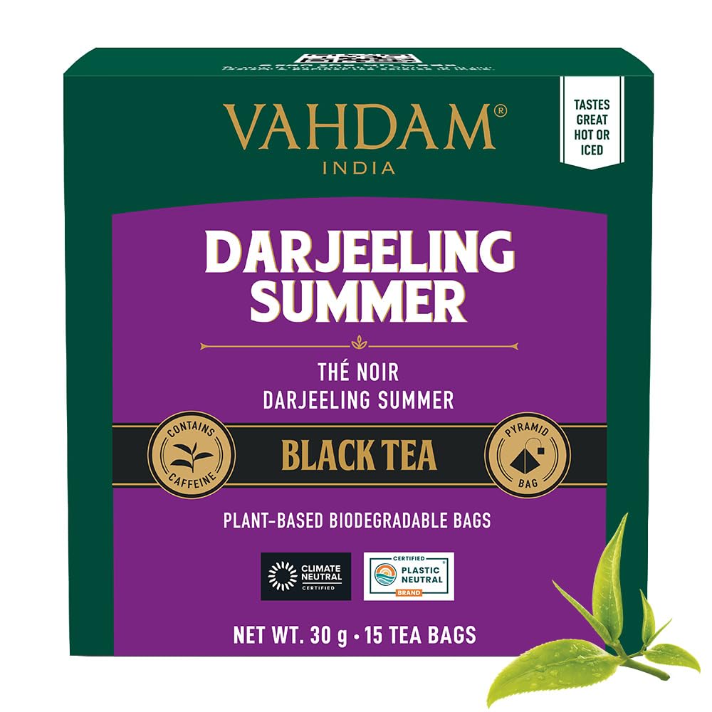 VAHDAM, Organic Turmeric Ginger Herbal Tea Bags (100 Pyramid Tea Bags) Caffeine Free, Non GMO, Gluten Free | 100% Pure Herbal Blend - Savory & Spicy | Plant-Based Tea Bags | Resealable Ziplock Pouch