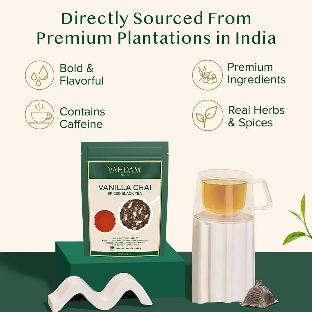 VAHDAM, Organic Turmeric Ginger Herbal Tea Bags (100 Pyramid Tea Bags) Caffeine Free, Non GMO, Gluten Free | 100% Pure Herbal Blend - Savory & Spicy | Plant-Based Tea Bags | Resealable Ziplock Pouch