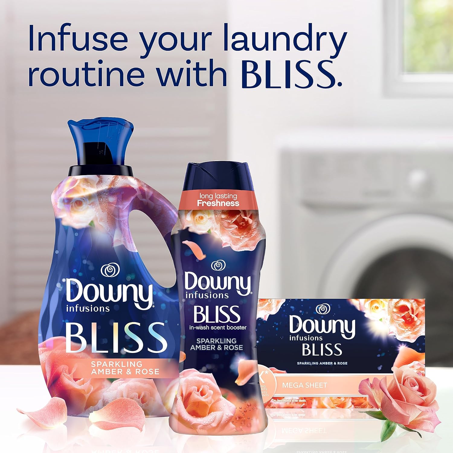 Downy Infusions In Wash Scent Booster Beads, CALM, Soothing Lavender and Vanilla Bean Scent, 24 oz Laundry Beads