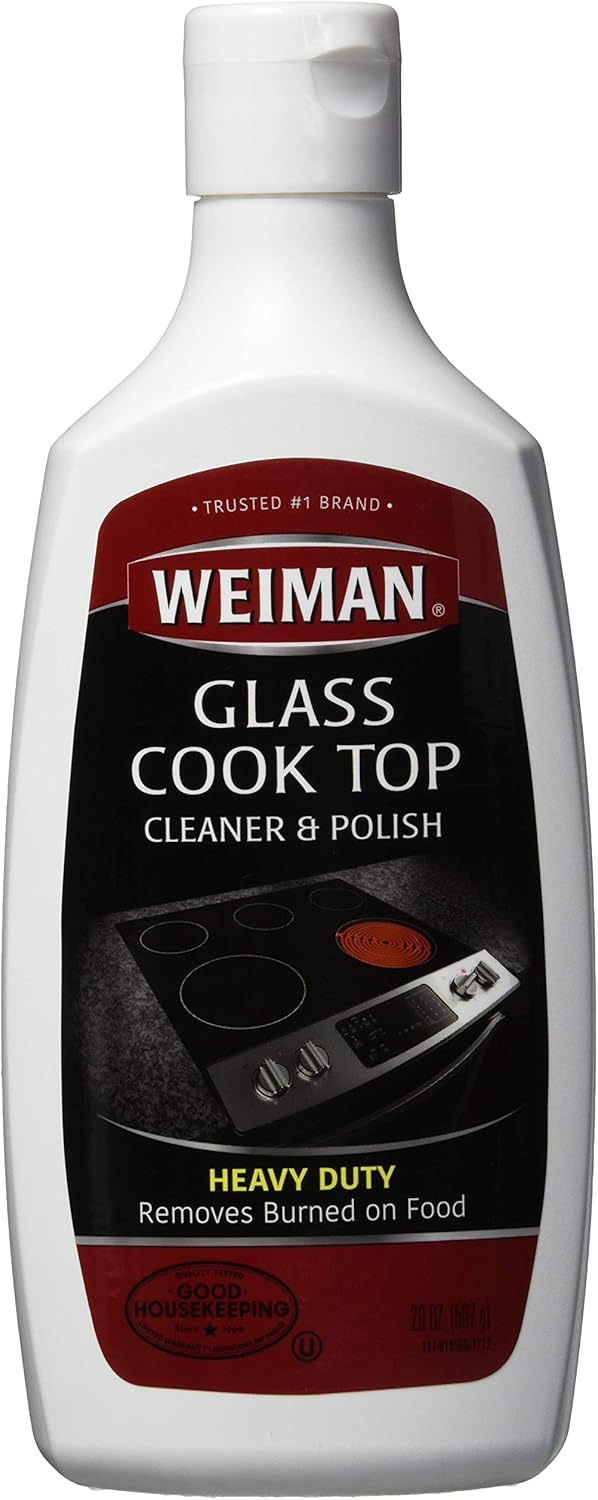 Weiman Non-Abrasive, No Scratch Induction Glass Ceramic Stove Cooktop Heavy Duty Cleaner and Polish, 20 Ounce
