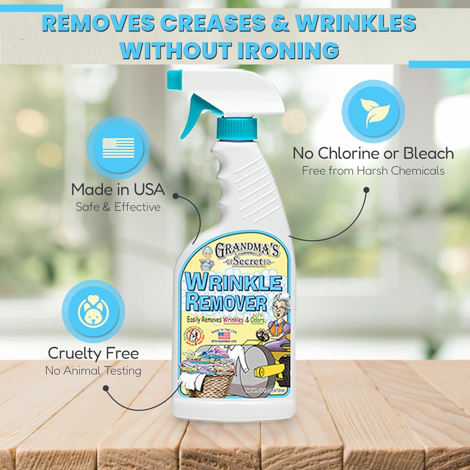 Grandma's Secret Spot Remover Laundry Spray - Chlorine, Bleach and Toxin-Free Fabric Stain Remover for Clothes - Removes Oil, Paint, Blood and Pet Stains - 16 Oz, 2 Pack