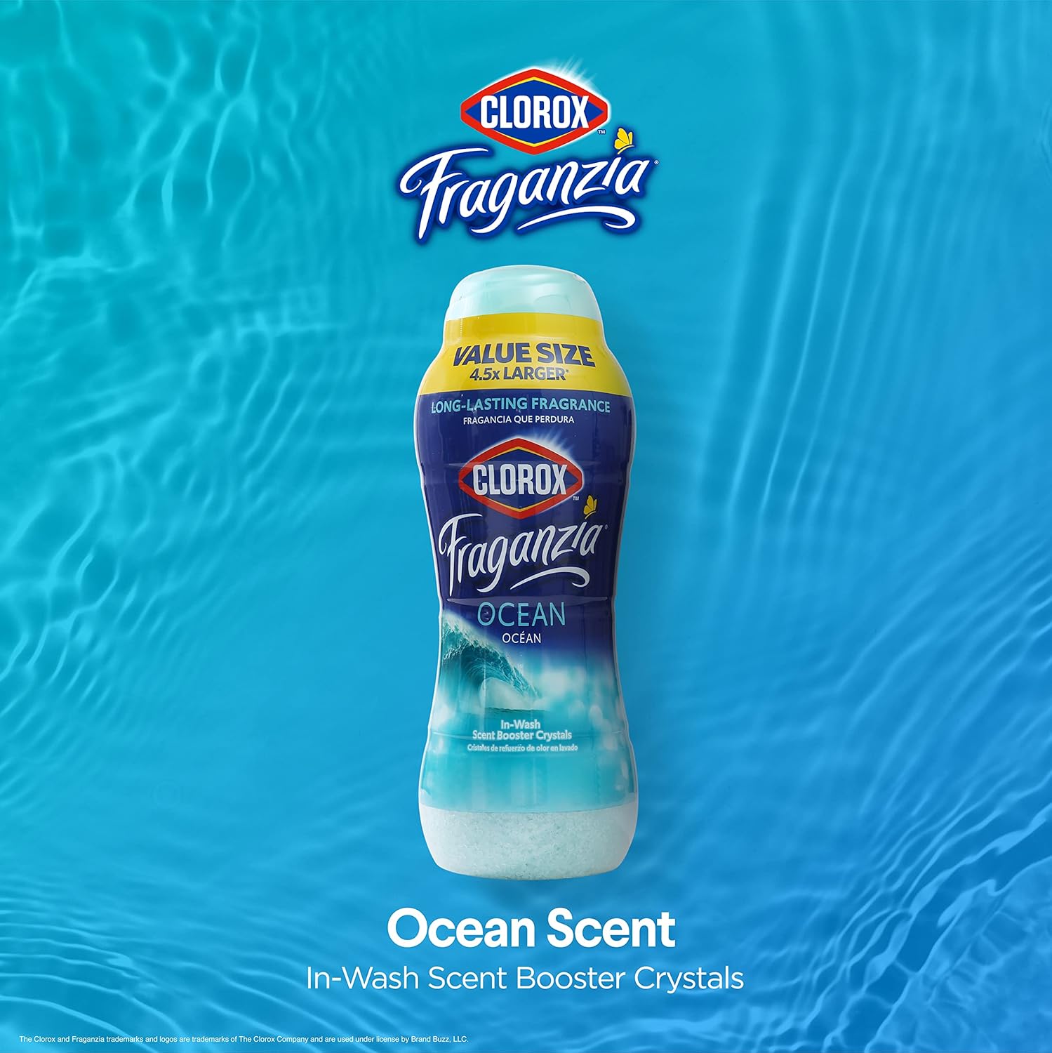 Clorox Fraganzia In-Wash Scent Booster Crystals in Ocean Scent, 18 Oz Twin Pack | Laundry Scent Booster Crystals | In-wash Scent Booster for Fresh Laundry in Ocean Scent 18 Ounce Twin Pack, 36oz