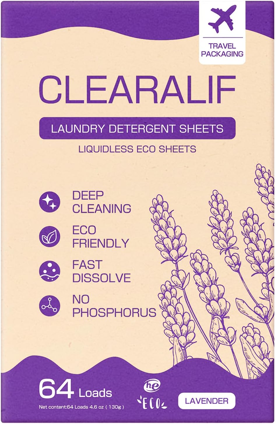 CLEARALIF Laundry Detergent Sheets Up to 160 Loads, Fresh Linen - Great For Travel,Apartments, Dorms,Laundry Detergent Strips Eco Friendly & Hypoallergenic