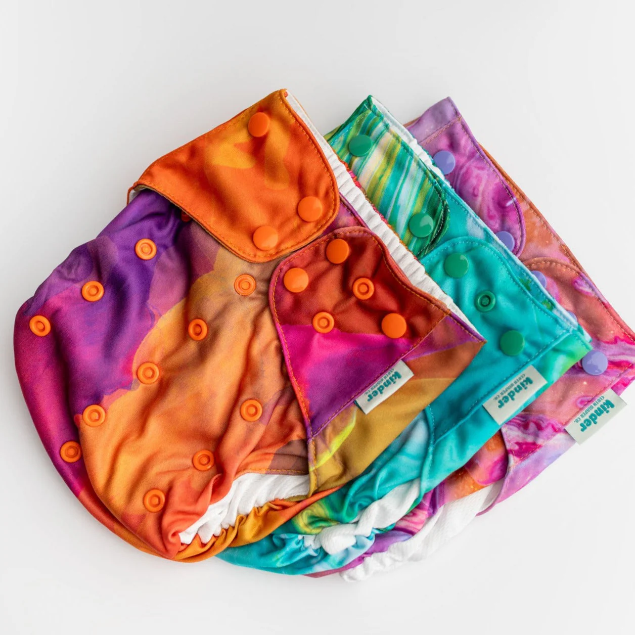 Kinder Cloth Diaper Co. Set of 3 Reusable Swim Diapers with Athletic Wicking Jersey (7-60lbs)