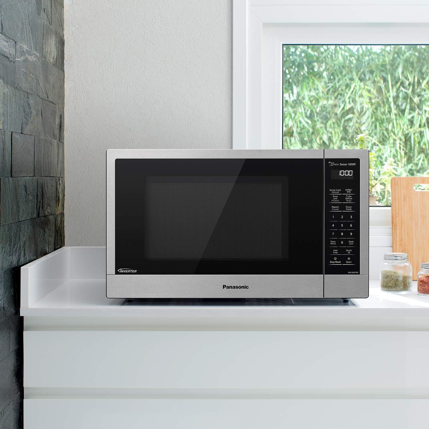 Panasonic Microwave Oven NN-SN686S Stainless Steel Countertop/Built-In with Inverter Technology and Genius Sensor, 1.2 Cubic Foot, 1200W