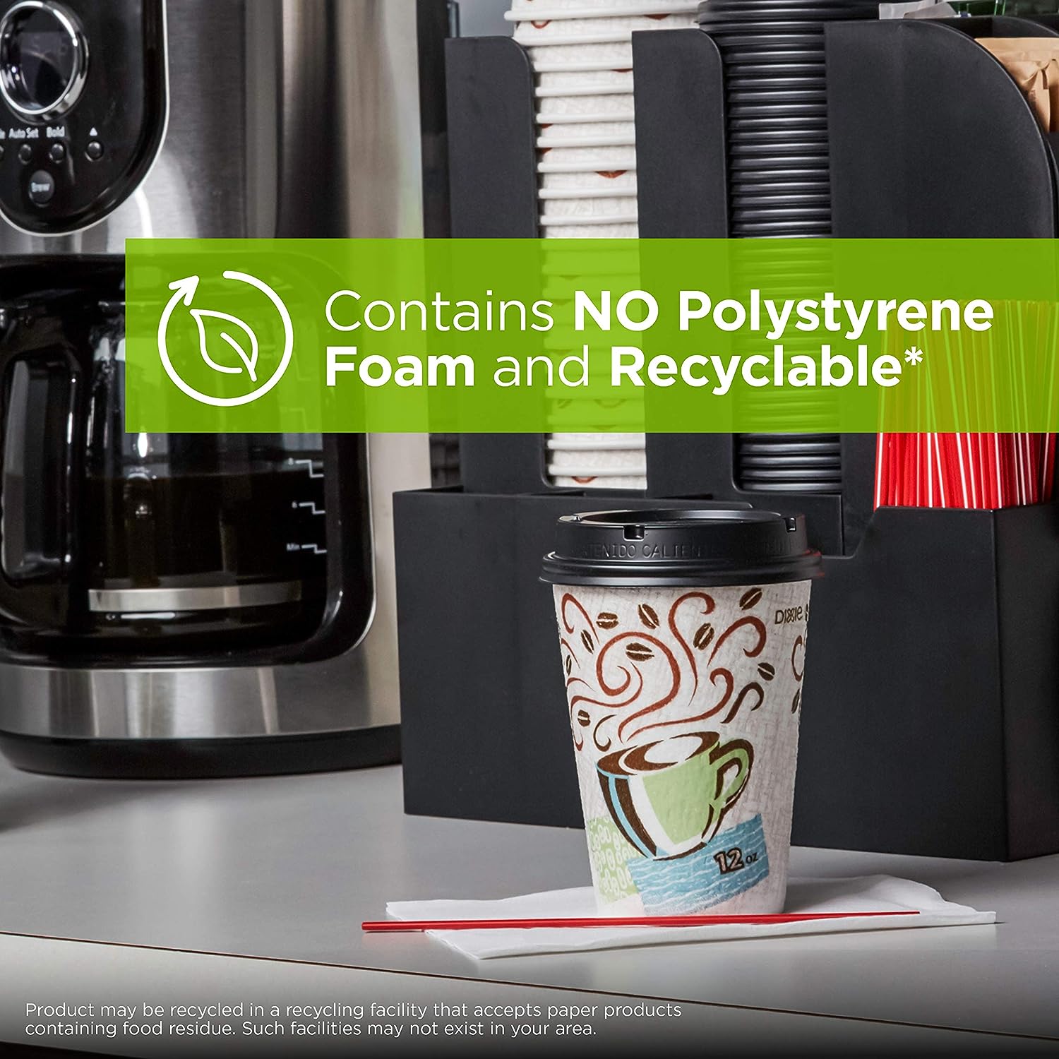 Dixie PerfecTouch 12 Oz Insulated Paper Hot Coffee Cup by GP PRO (Georgia-Pacific); Coffee Haze; 5342DX; 500 Count (25 Cups Per Sleeve; 20 Sleeves Per Case)