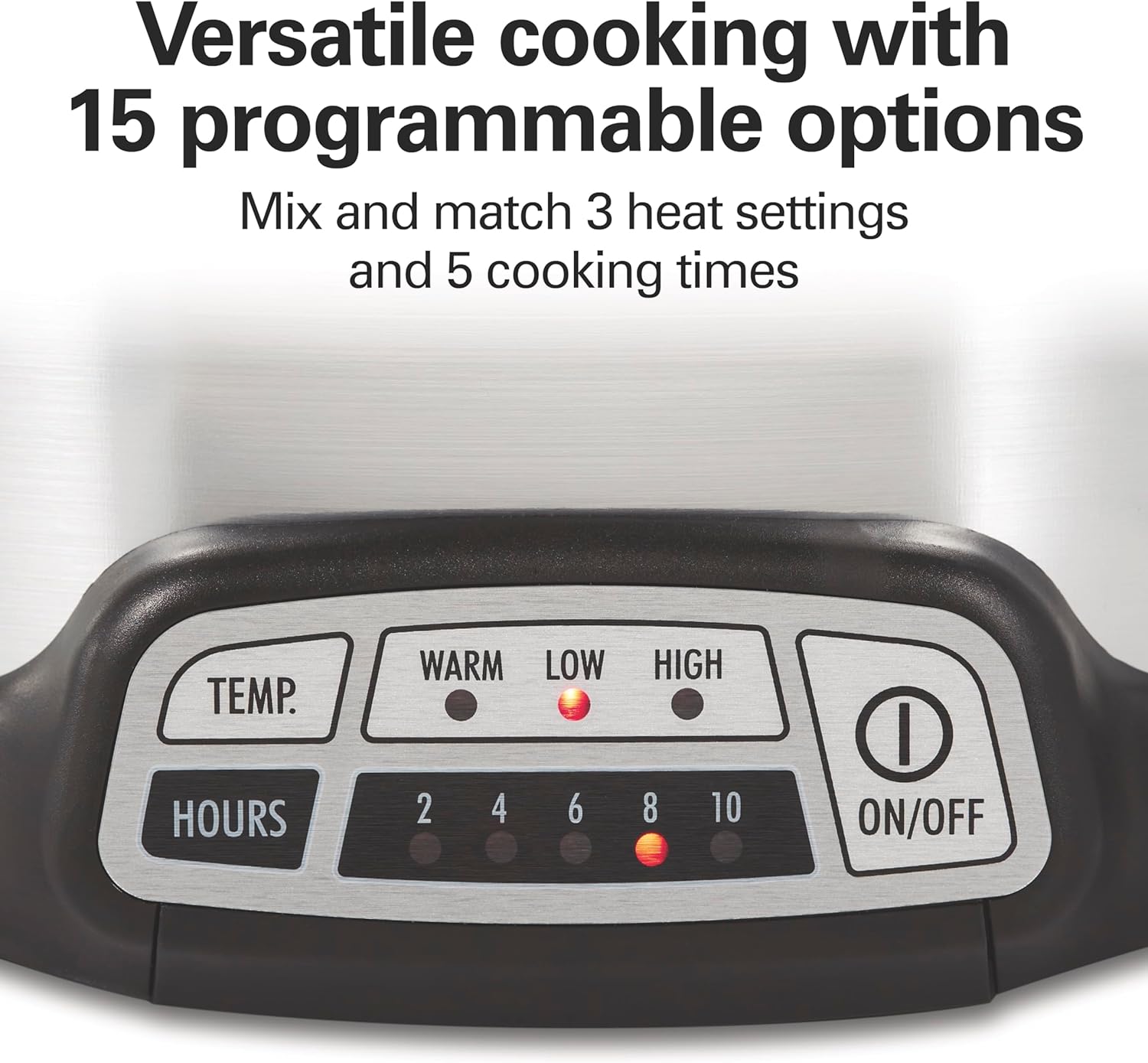 Hamilton Beach Programmable Slow Cooker with Flexible Easy Programming, 5 Cooking Times, Dishwasher-Safe Crock, Lid, 4 Quart, Silver