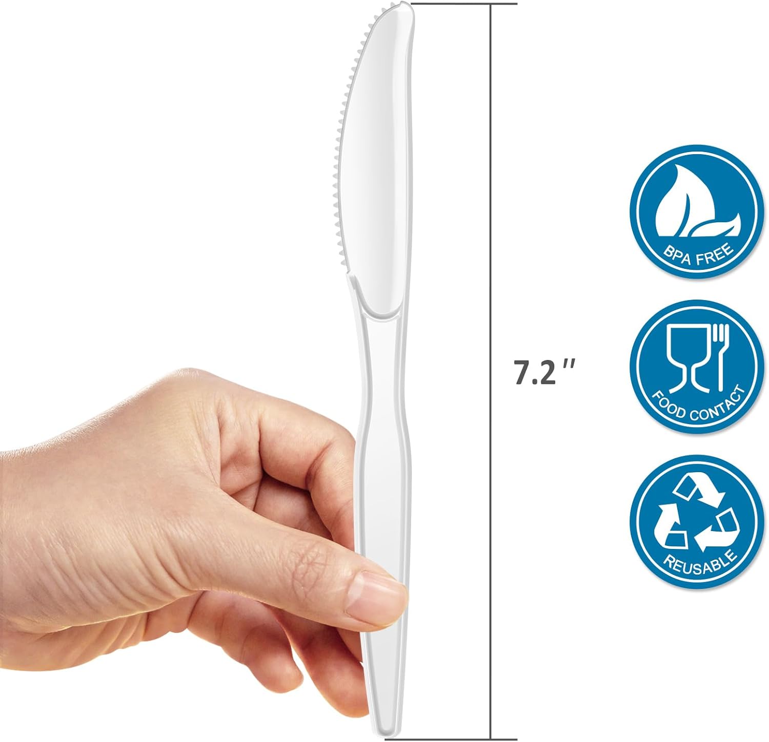 POSATE Heavyweight Plastic Spoons, Clear, 100 Count