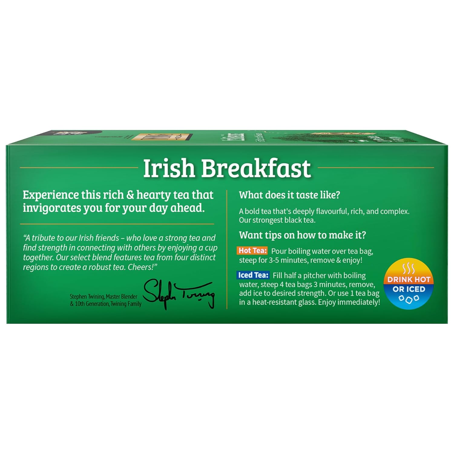 Twinings English Breakfast Black Tea Individually Wrapped Bags, 100 Count (Pack of 1), Smooth, Flavourful, and Robust, Caffeinated, Enjoy Hot or Iced | Packaging May Vary