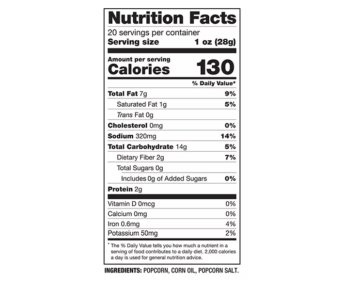 Natural Popcorn, 20 Oz.