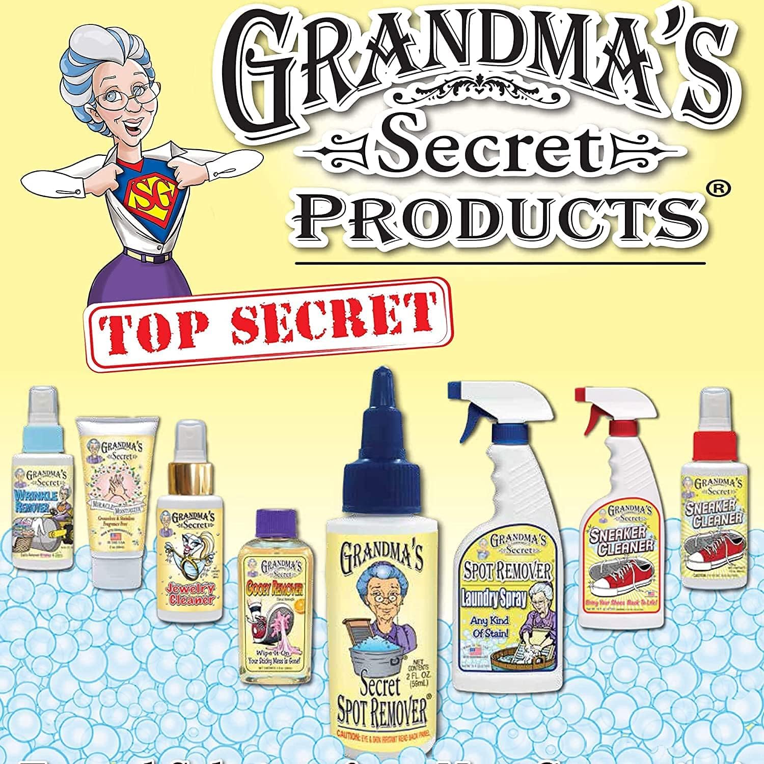 Grandma's Secret Spot Remover Laundry Spray - Chlorine, Bleach and Toxin-Free Fabric Stain Remover for Clothes - Removes Oil, Paint, Blood and Pet Stains - 16 Oz, 2 Pack