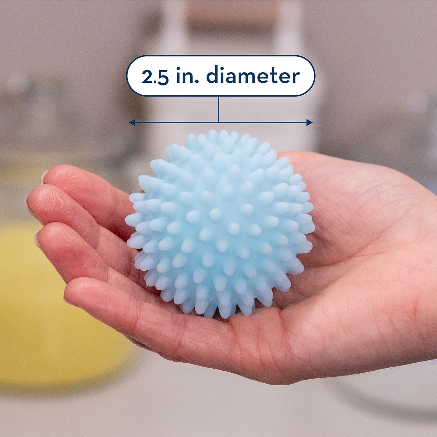 S&T INC. Reusable Dryer Balls, Fabric Softener for Laundry, Blue, 2.5 in, 6 Pack